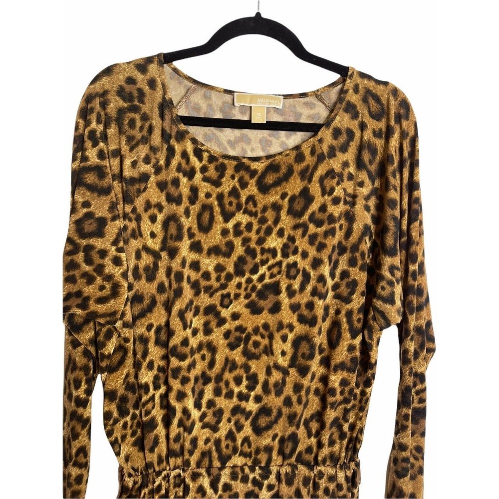 Michael Kors Long Sleeve Cheetah Print Dress XS - Picture 3 of 12